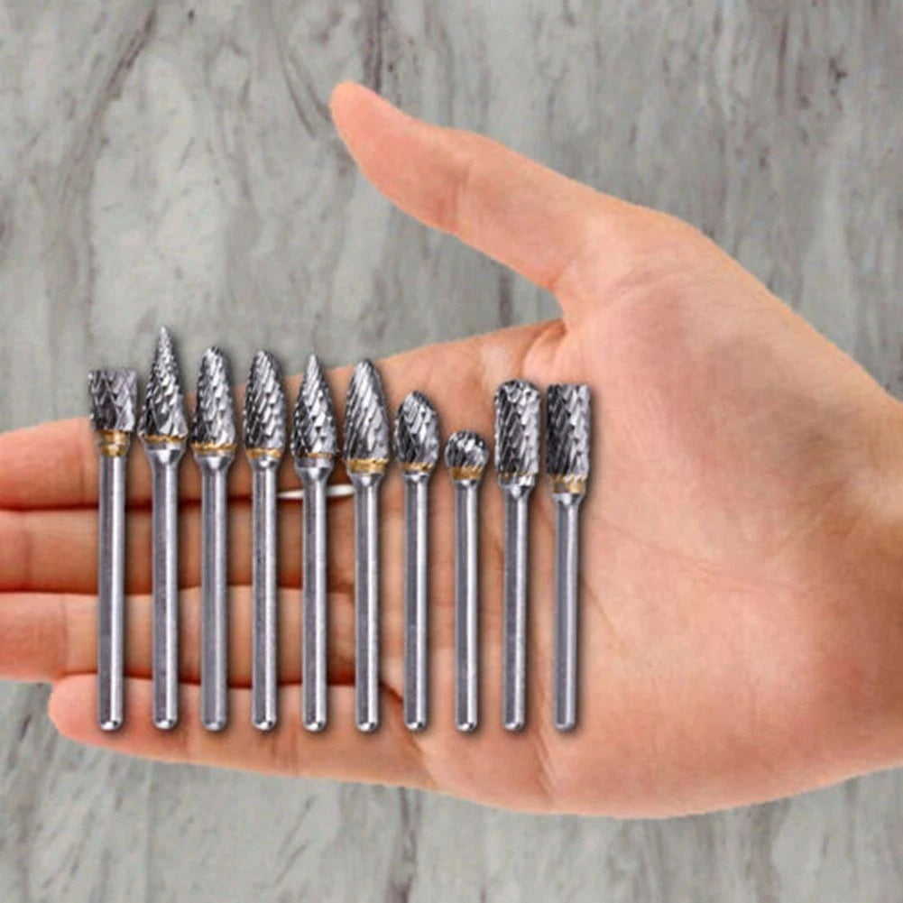 10 Tungsten Head Carbide Burrs for Rotary Drill Grinder