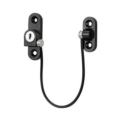 Sliding Window Safety Lock with Steel Cable and Alloy Base for Home Use