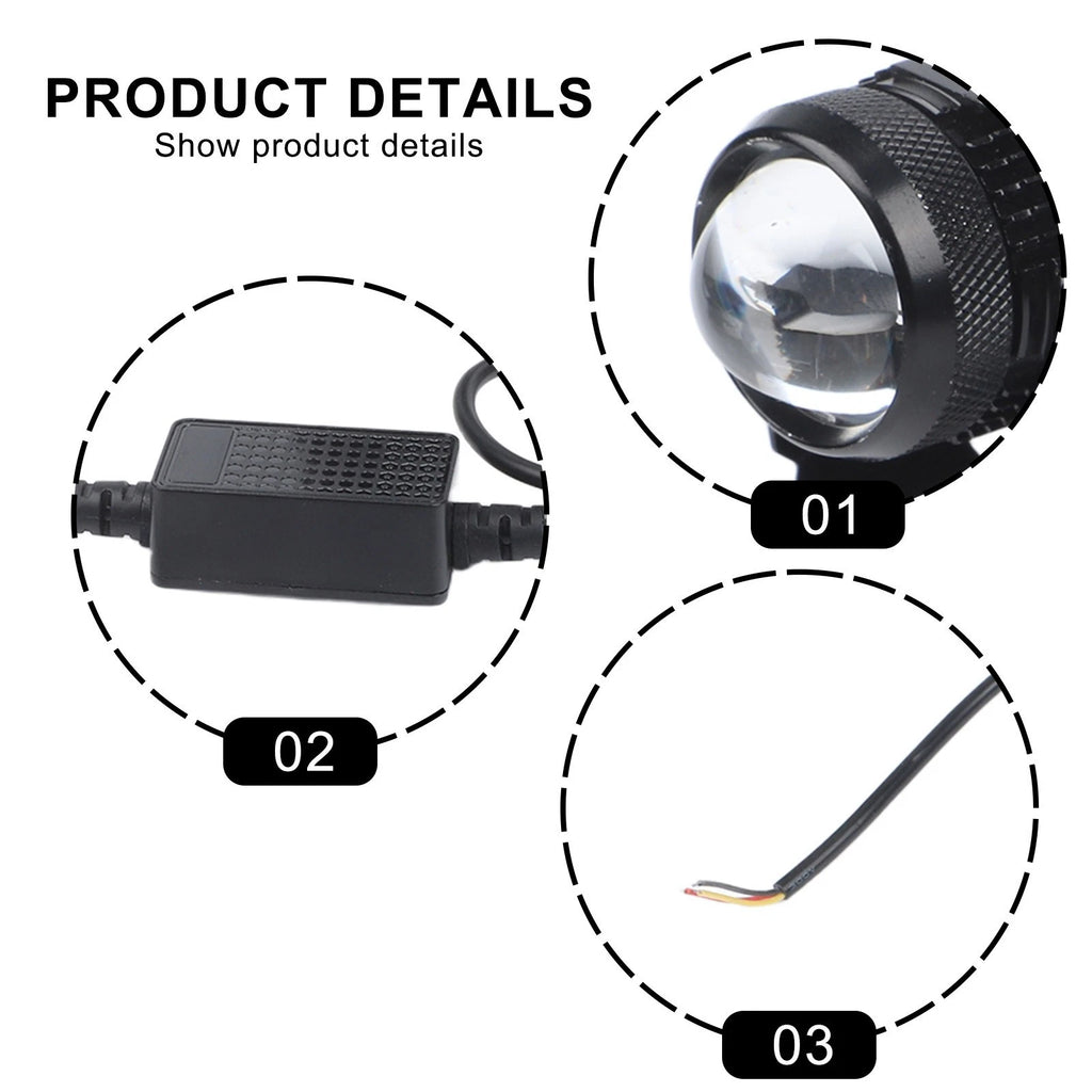 Motorcycle For Mini Driving Light for relay Set 60W with Adjustable Mount Two