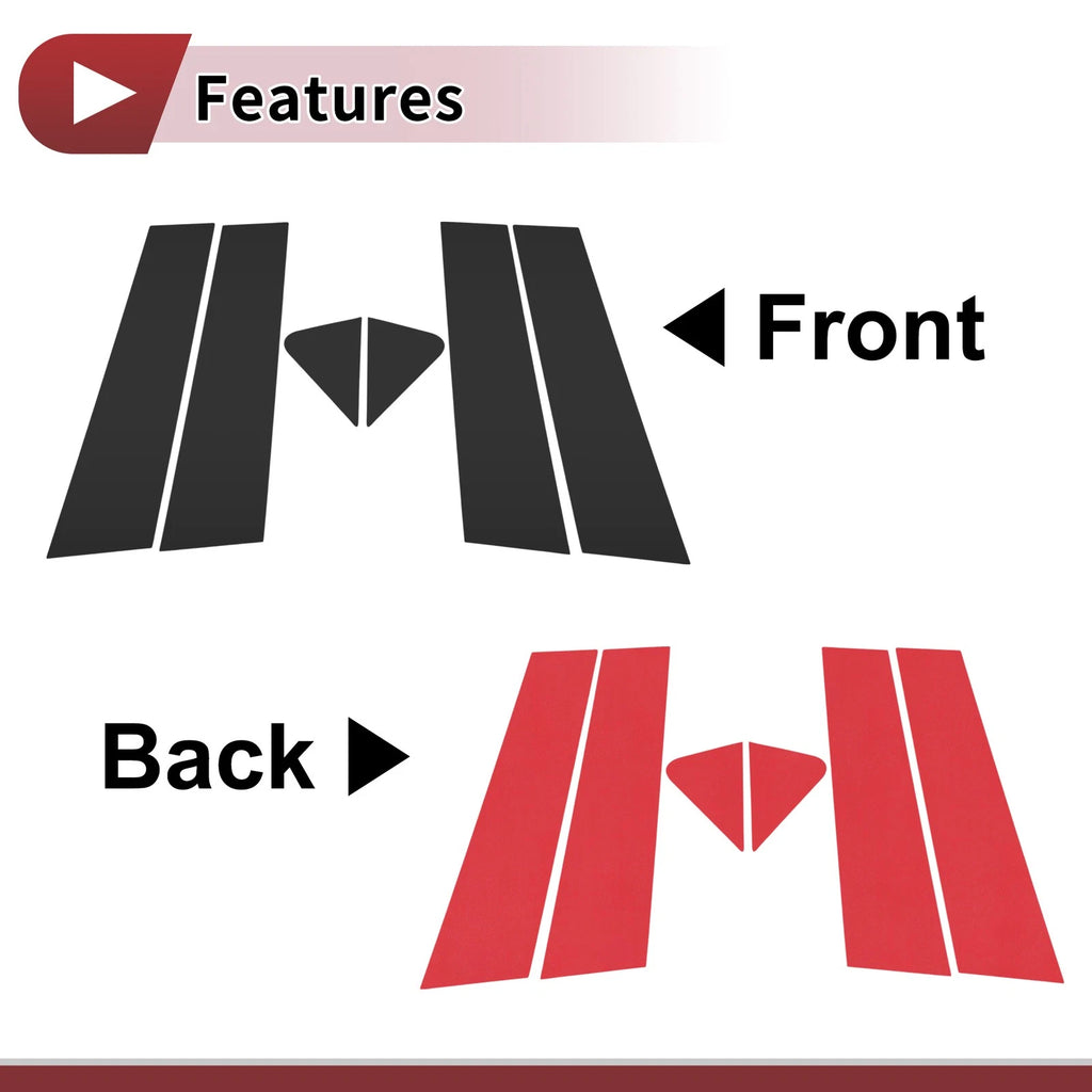 Door Pillar Window Trim for Chevrolet Trailblazer Black Front Rear Left Right (2002–2009)