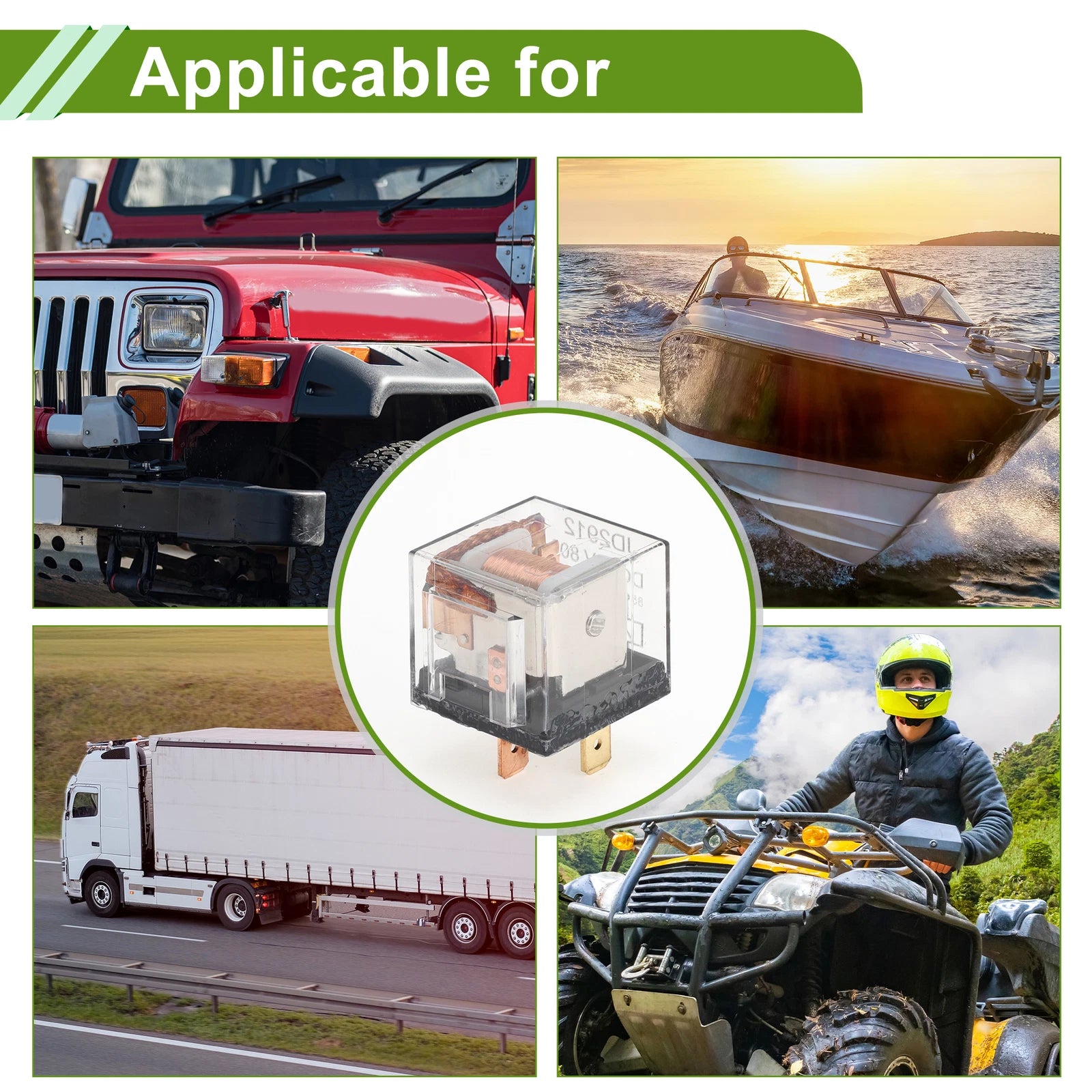 2X 4-Pin 36V 80A Waterproof Auto Relay for Multiple Applications