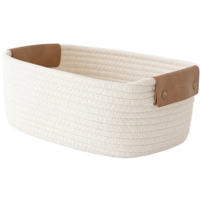 Cotton Linen Basket for Home Decor (28x22x11cm)