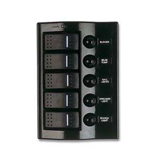 Five Wave Rocker Switch/Breaker Panel for Sea Dog (425800-1)