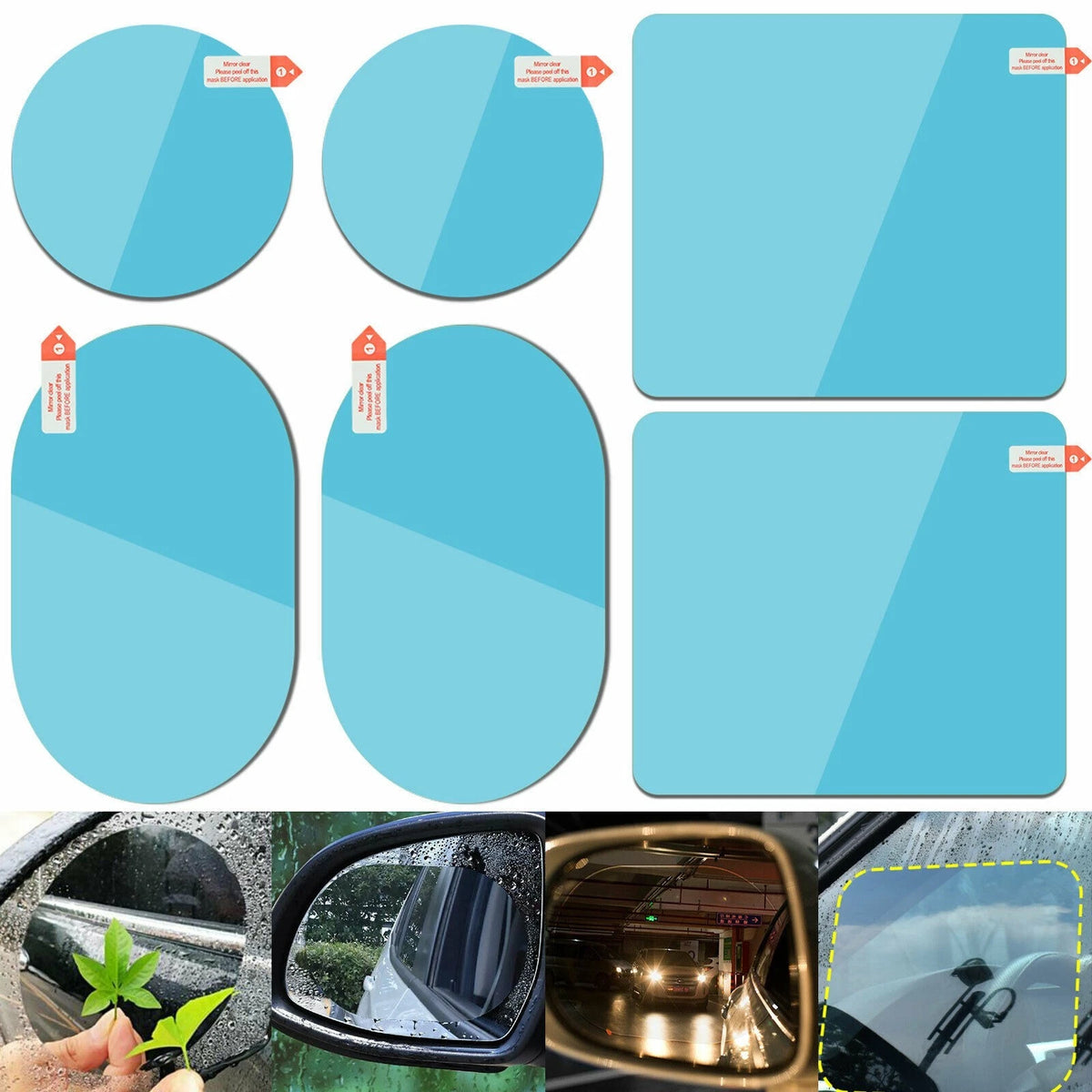 Anti-Fog Blue Mirror Film for Rearview Mirror (Multi-Functional)
