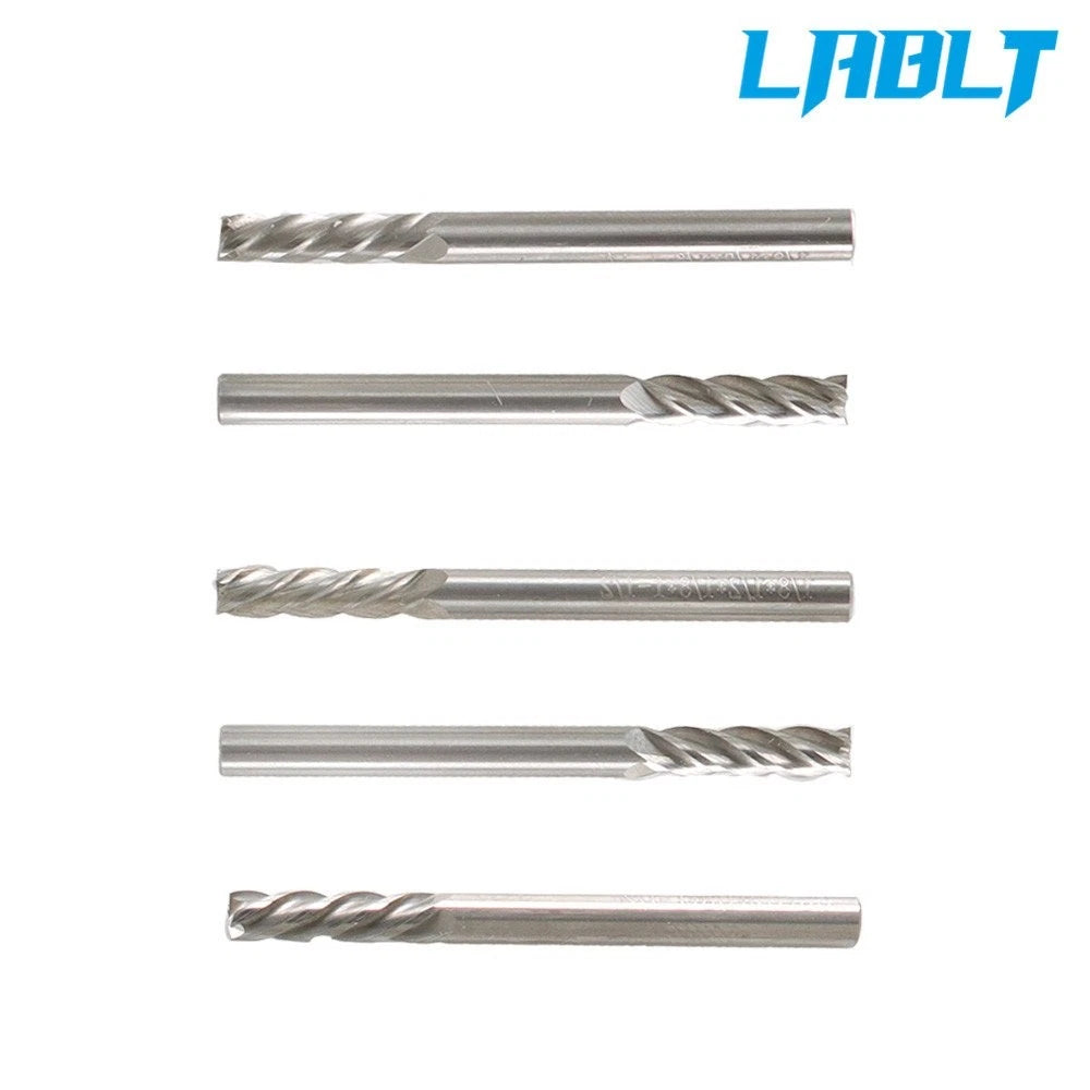 5-Pack 4 Flute Carbide End Mill 1/8" Shank for