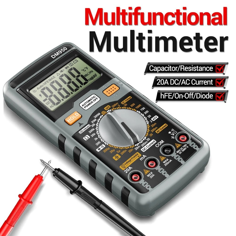 DM950 Multimeter for 1999 Count (Auto Power Off, Data Hold)