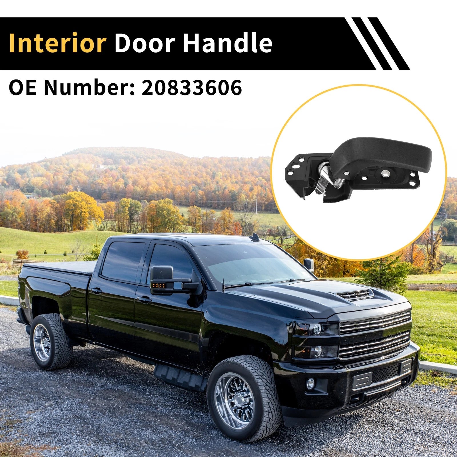Front Left Interior Door Handle Replacement for Chevrolet Silverado 2500 HD (2007–2014)