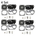 Set of 4 Carburetor Rebuild Kits for ZAMA RB-168 C1M-W44 Poulan PP330 PP335