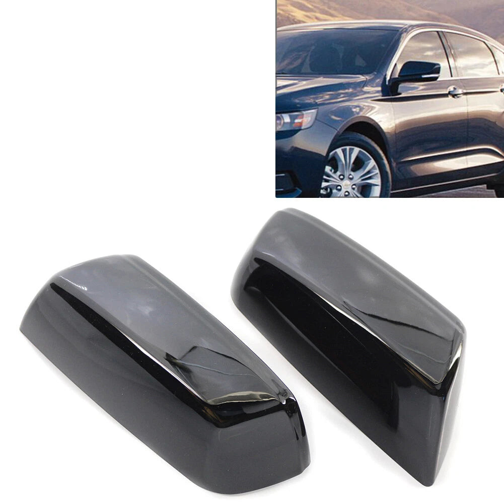 2X Gloss Black Mirror Covers Overlays for Chevrolet Impala (2014–2020)