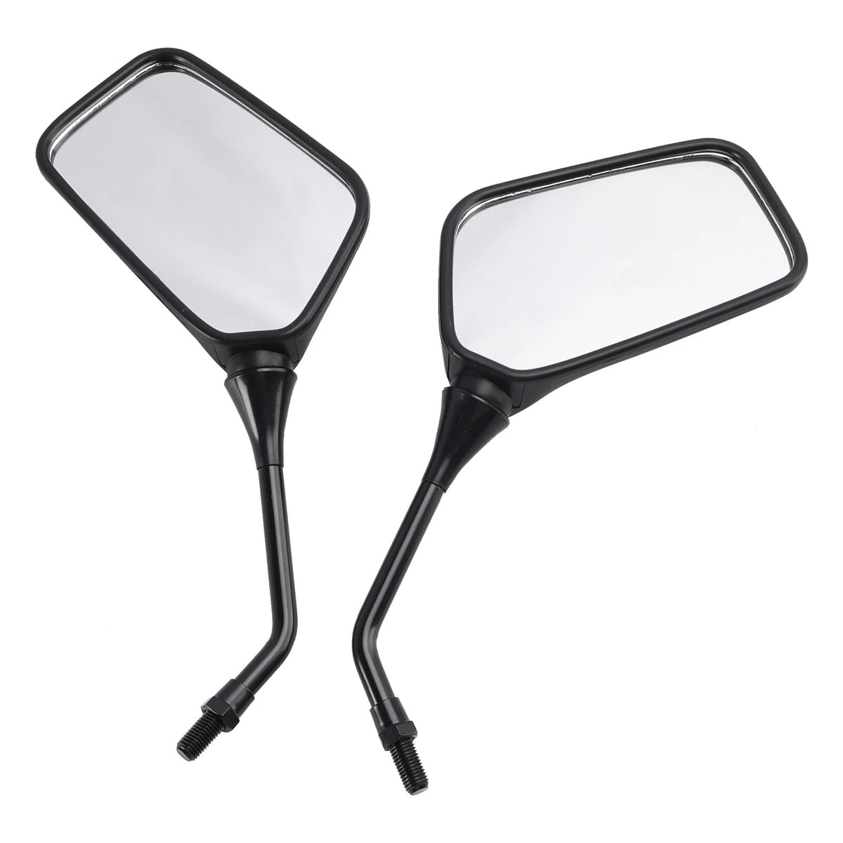 Pair Black Rearview Mirrors for Kawasaki KLR250 KLR600 KLR650 (M10)
