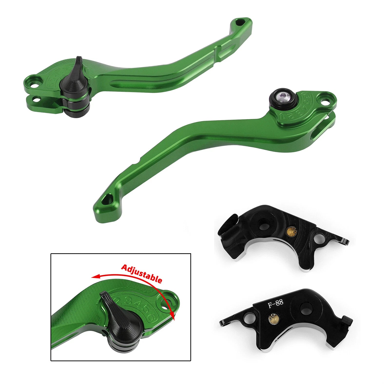 CNC Short Clutch Brake Lever for Kawasaki ZX1400 ZX14R ZZR1400 GTR1400 (2006–2023)