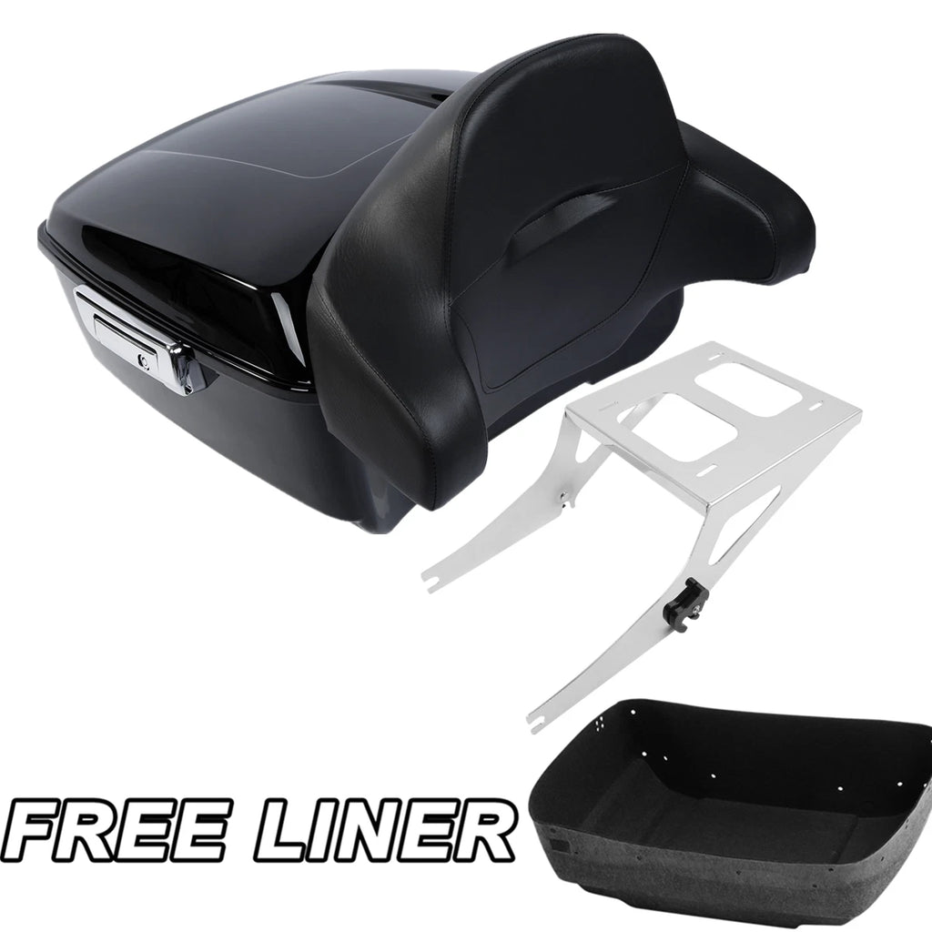 Trunk Backrest Pad Mount Rack for Harley Fatboy (2008–2016)