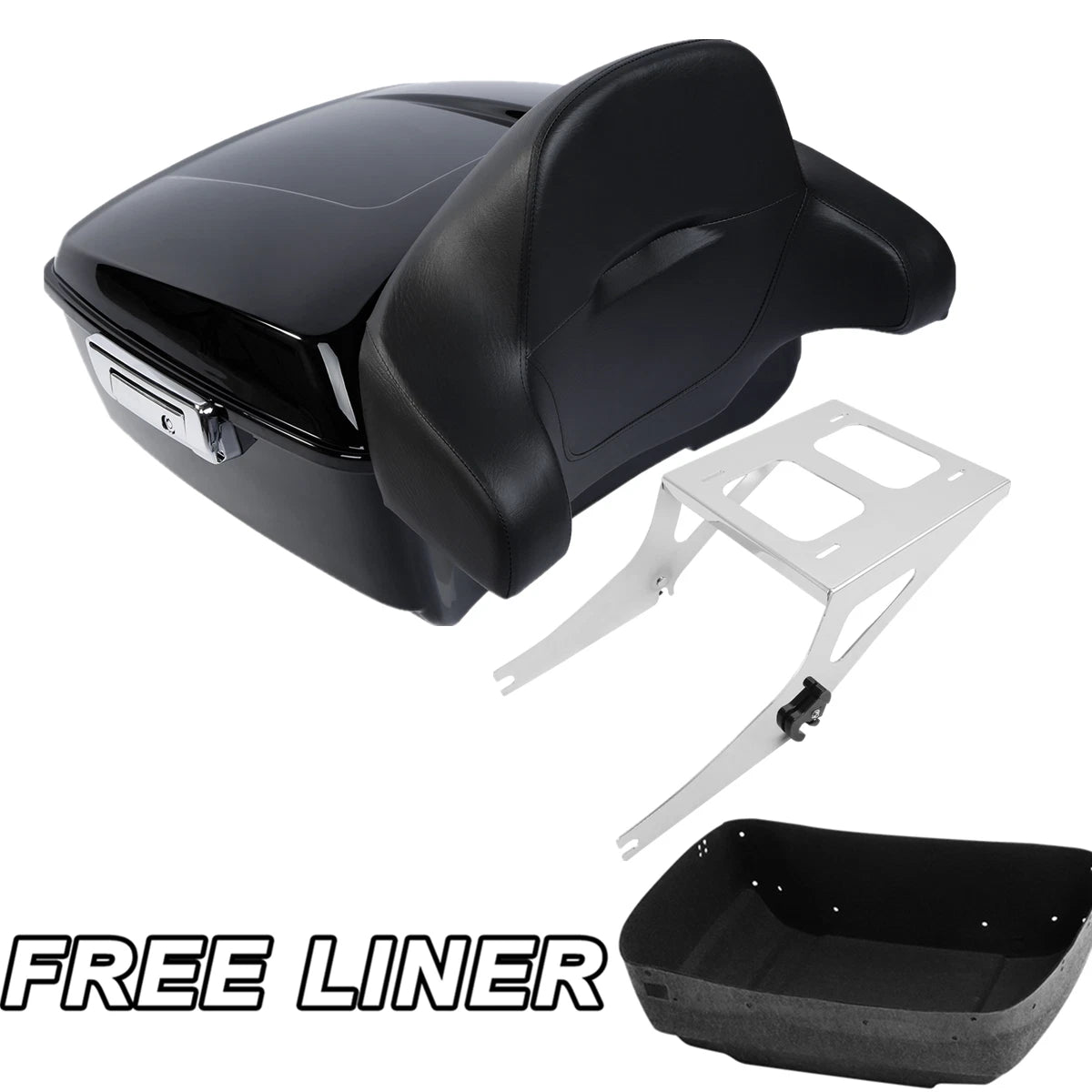 Trunk Backrest Pad Mount Rack for Harley Fatboy (2008–2016)