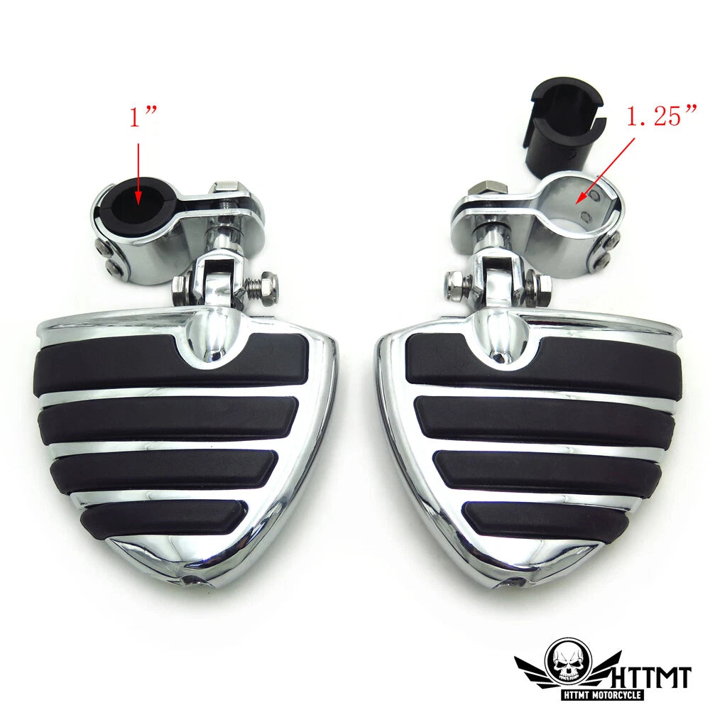 1" 1-1/4" Wing Rubber Front Footrest Peg for Harley (Engine Guard Highway)