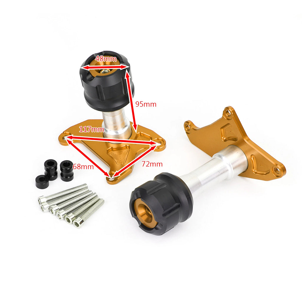 CNC Gold Frame Slider Anti Crash Pads for Honda MSX125 SF Grom 125 (2013–2020)