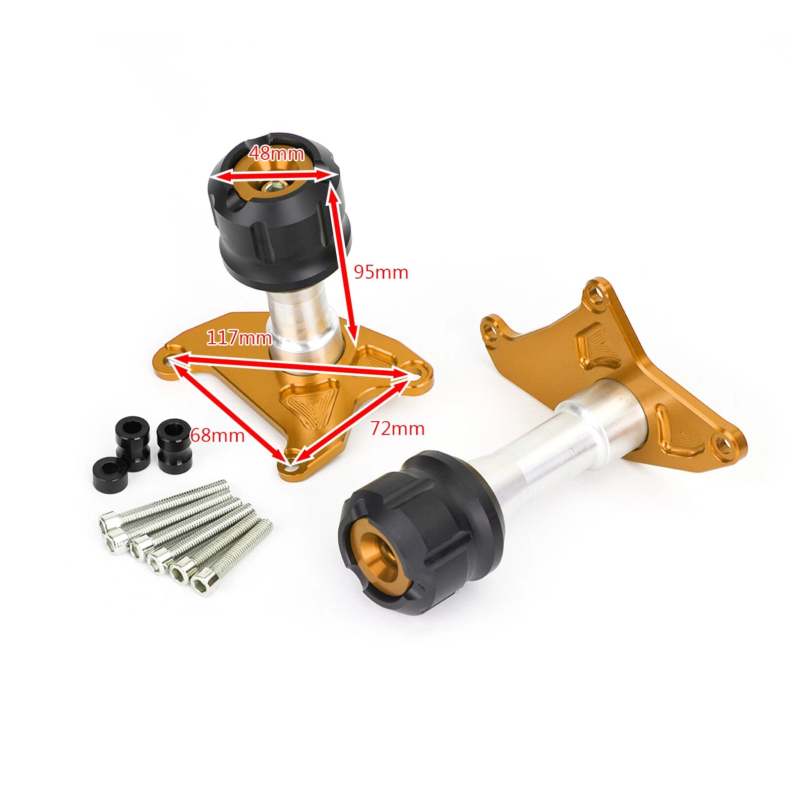 CNC Gold Frame Slider Anti Crash Pads for Honda MSX125 SF Grom 125 (2013–2020)