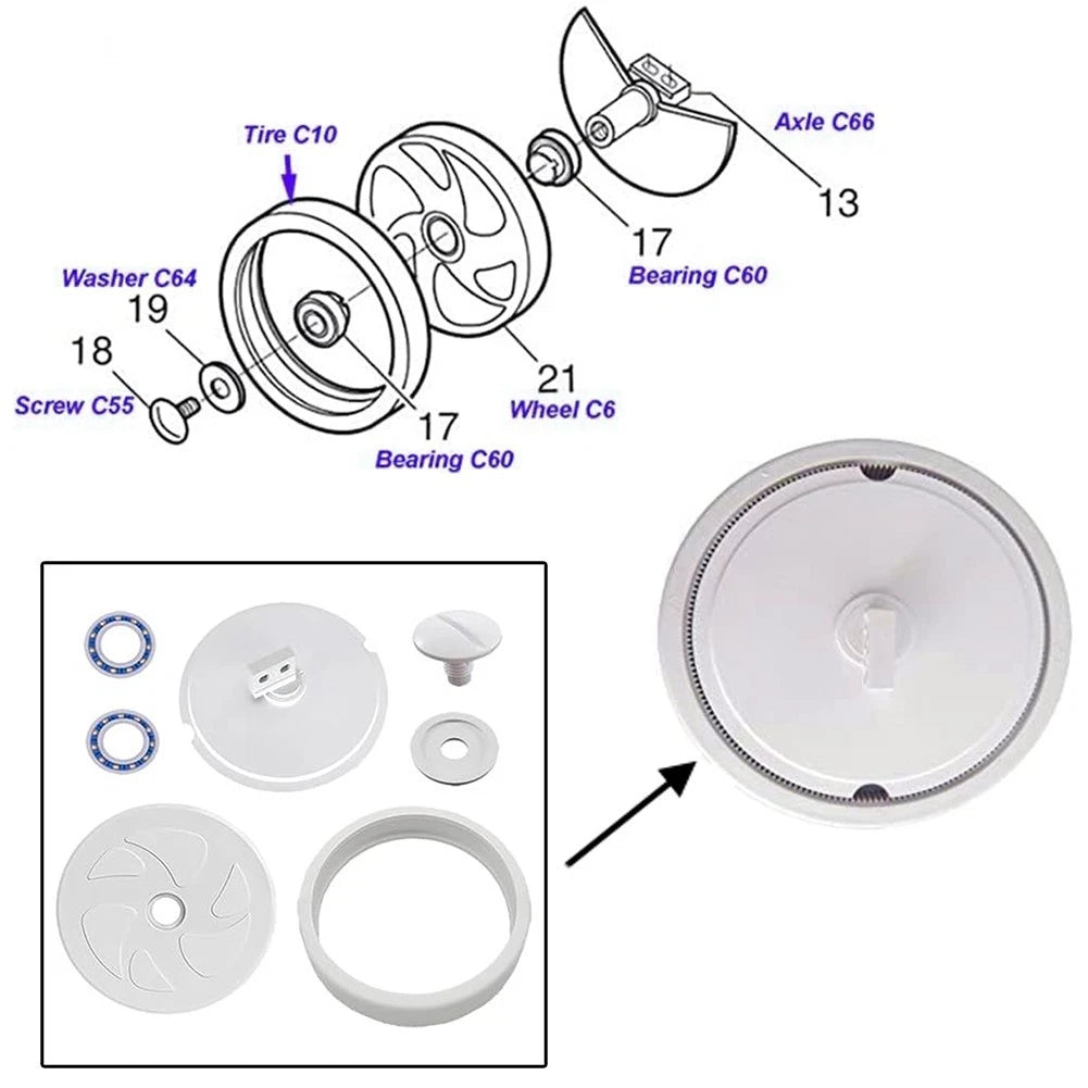 Wheel Assembly Replacement Kit for Polaris 280 Pool Cleaner