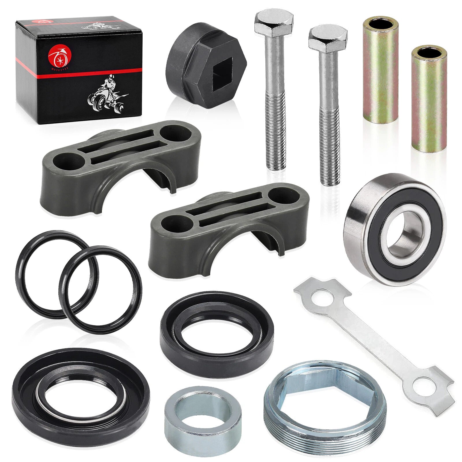 Steering Stem Bushing Bearing Seal Holder Nut for Yamaha Grizzly (350–660)