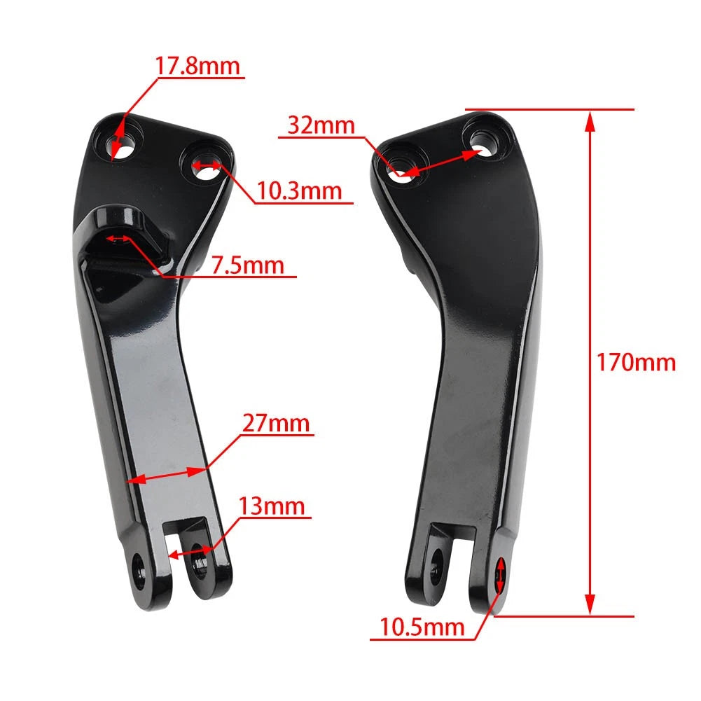 Chrome Passenger Foot Peg Mount Brackets for Harley Dyna FXDF FXDL FXDC FXDWG (2006–2017)