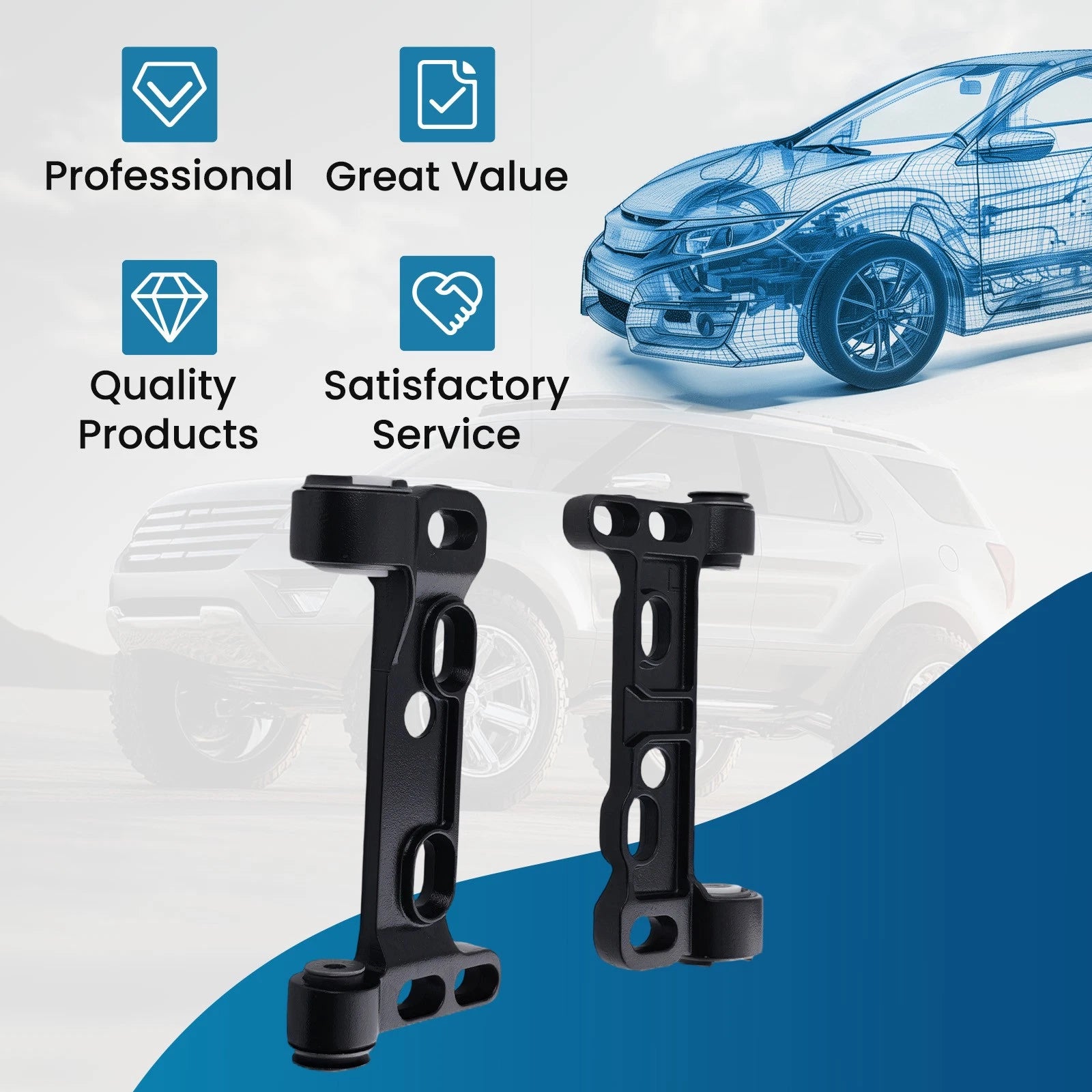 2X Front Lower Control Arm Support Bracket for Chevy Trailblazer Envoy (2002–2009)