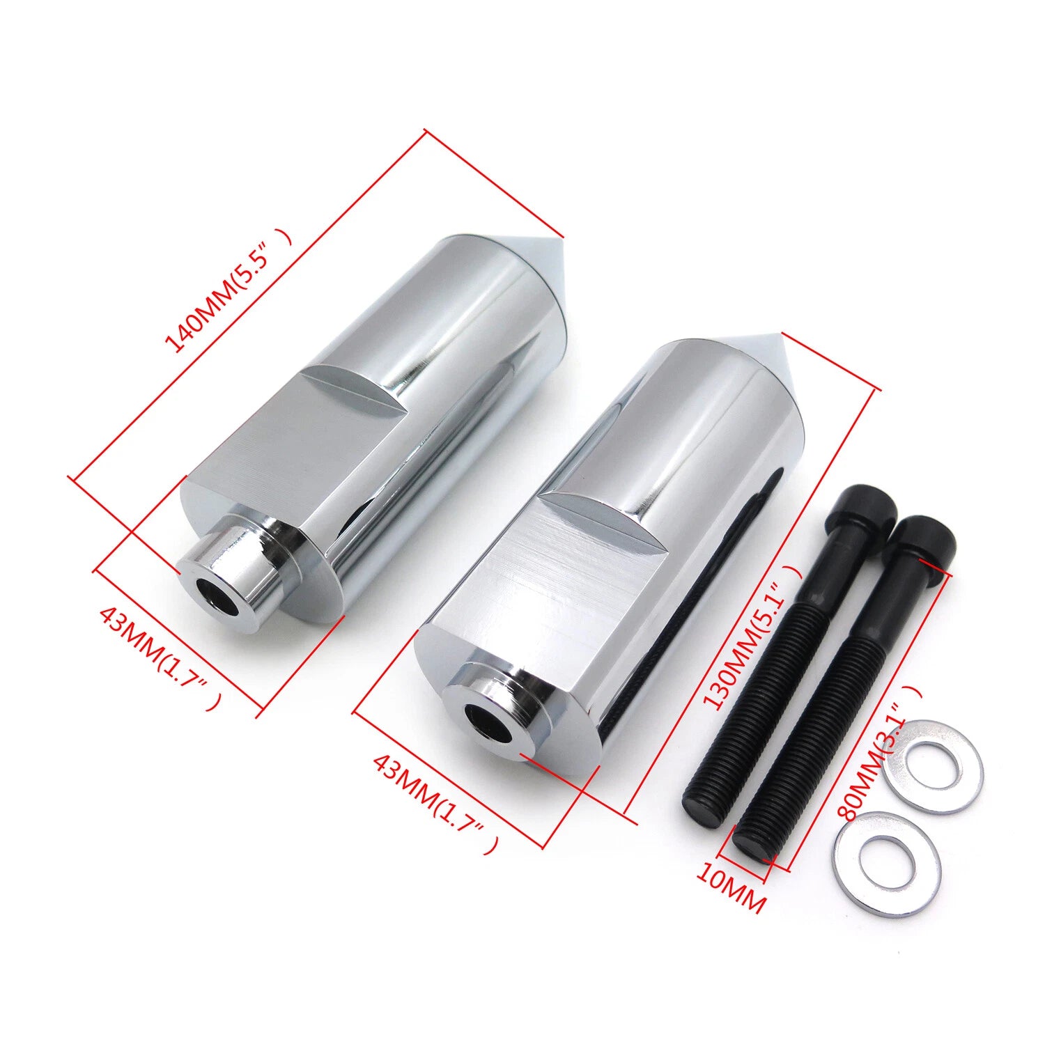 Chrome Spike Frame Sliders for Yamaha YZF R1 (2004–2006)