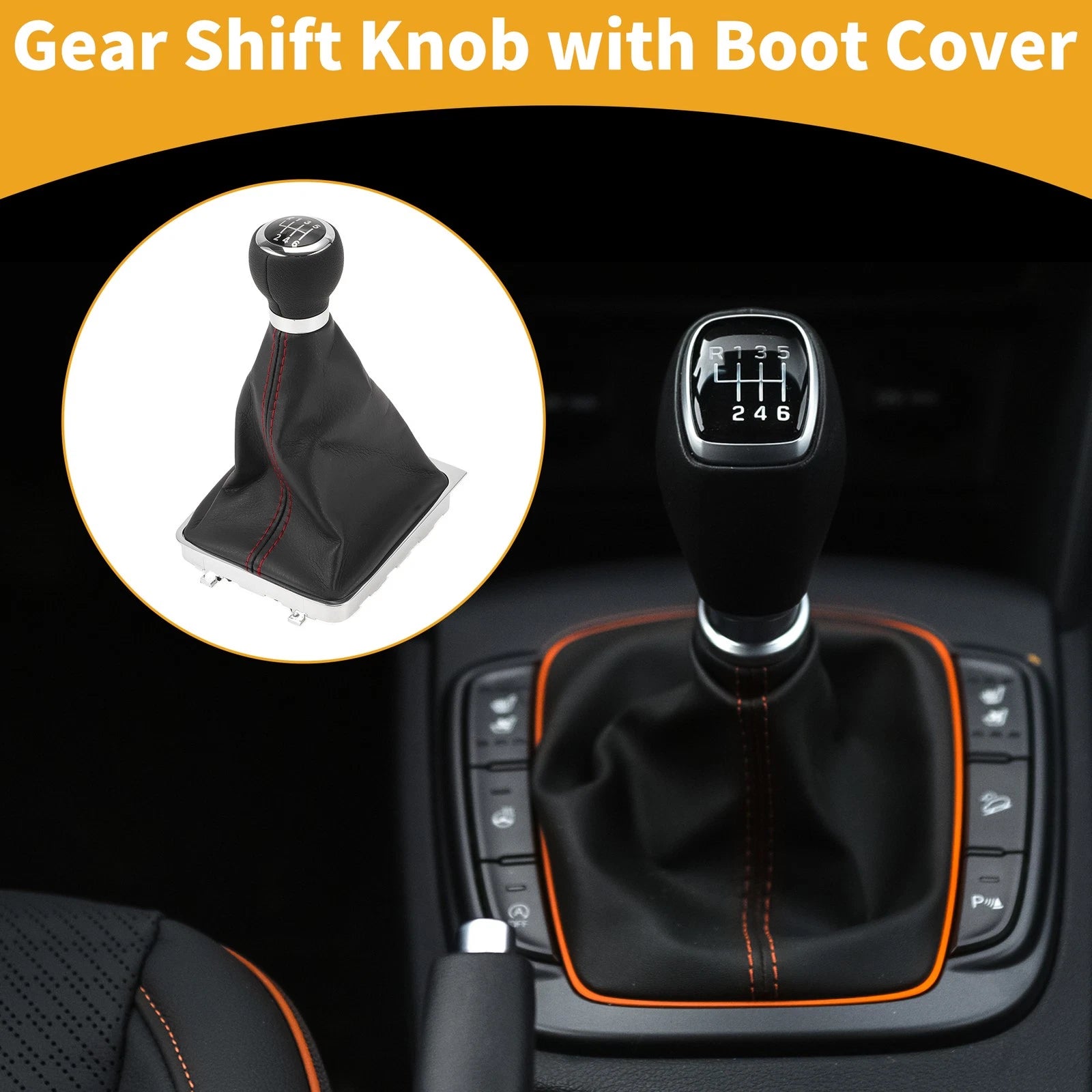 6 Speed Gear Shifter Knob Replacement with Cover for VW Passat (2006–2010)