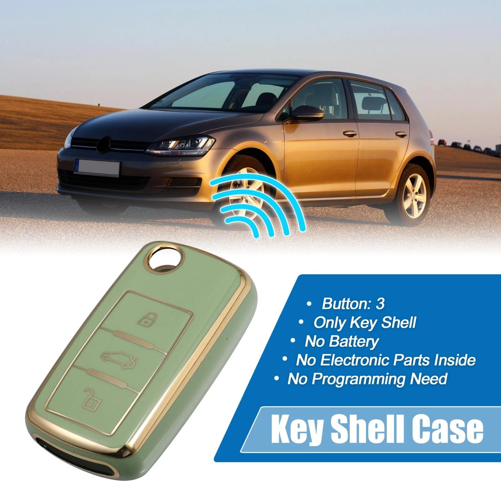 Silicone Smart Key Fob Case Cover Replacement for Volkswagen Tiguan (2010–2017)