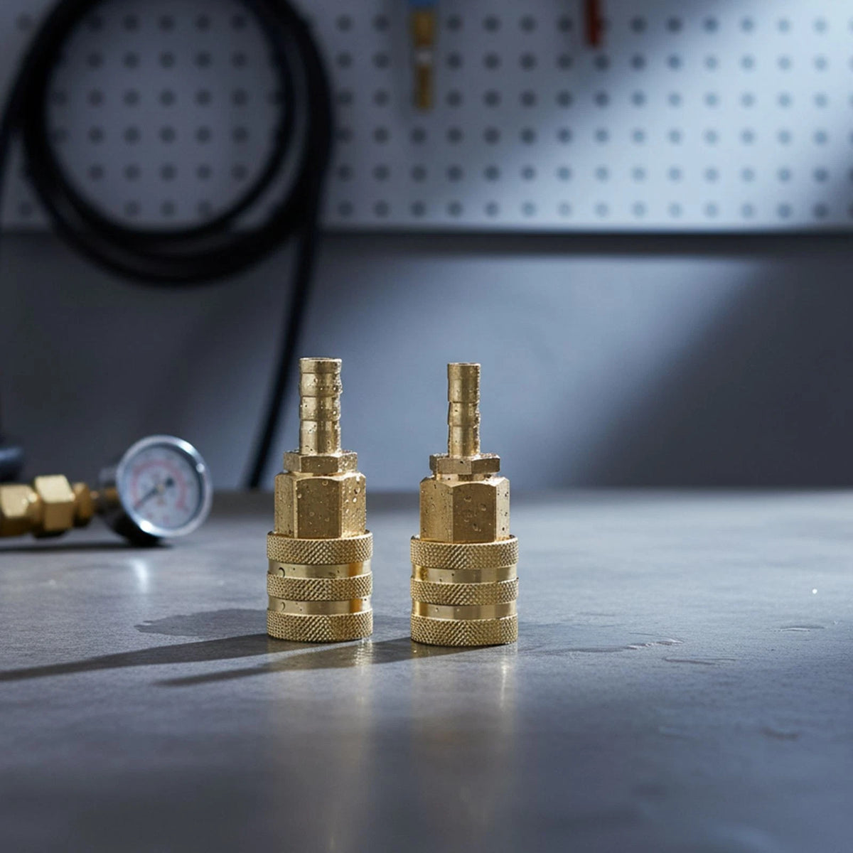 2X Brass 6mm 8mm Tire Valve Connector Quick Connect Clip for Car Pump