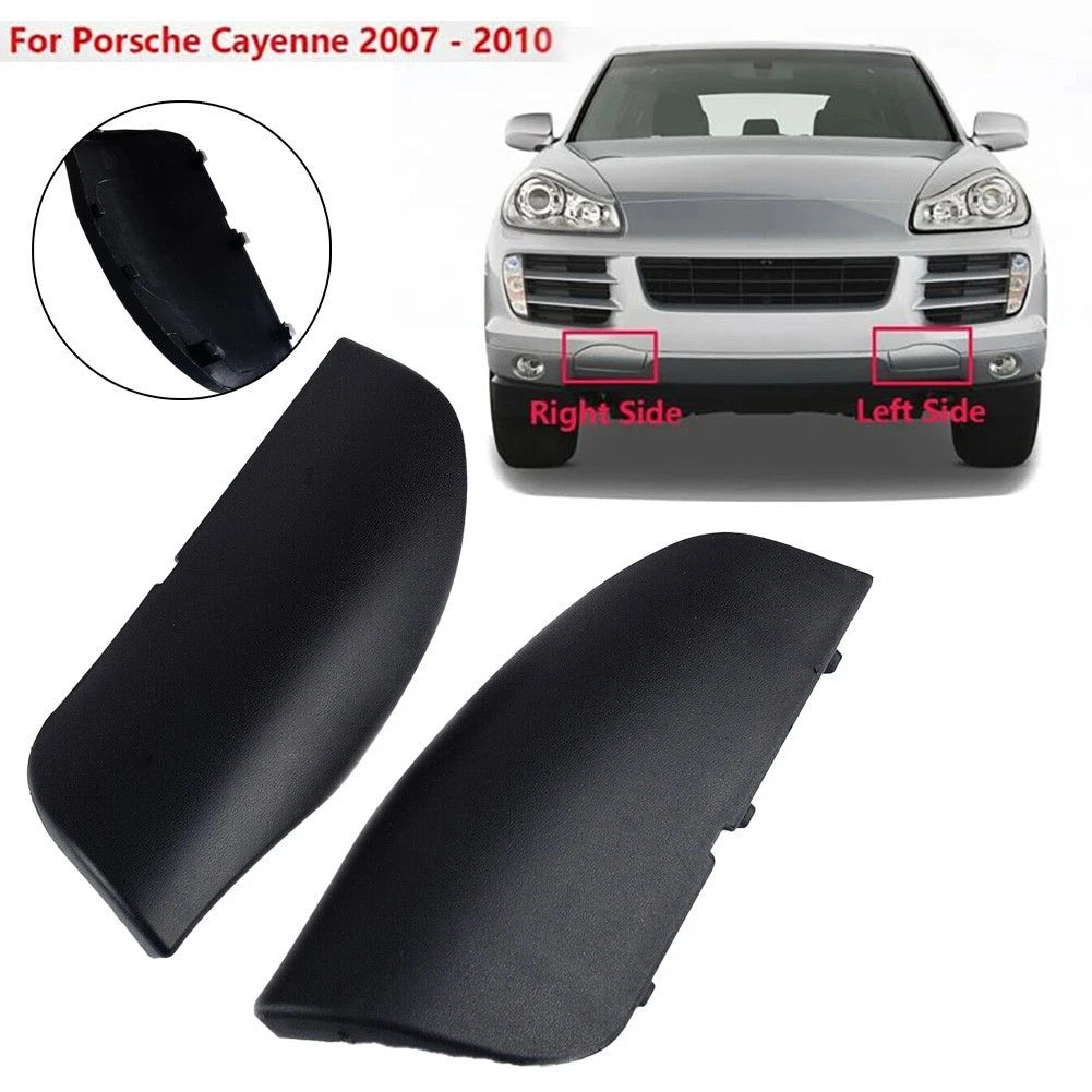 2Pcs Bumper Tow Hook Cover for - Plastic Black