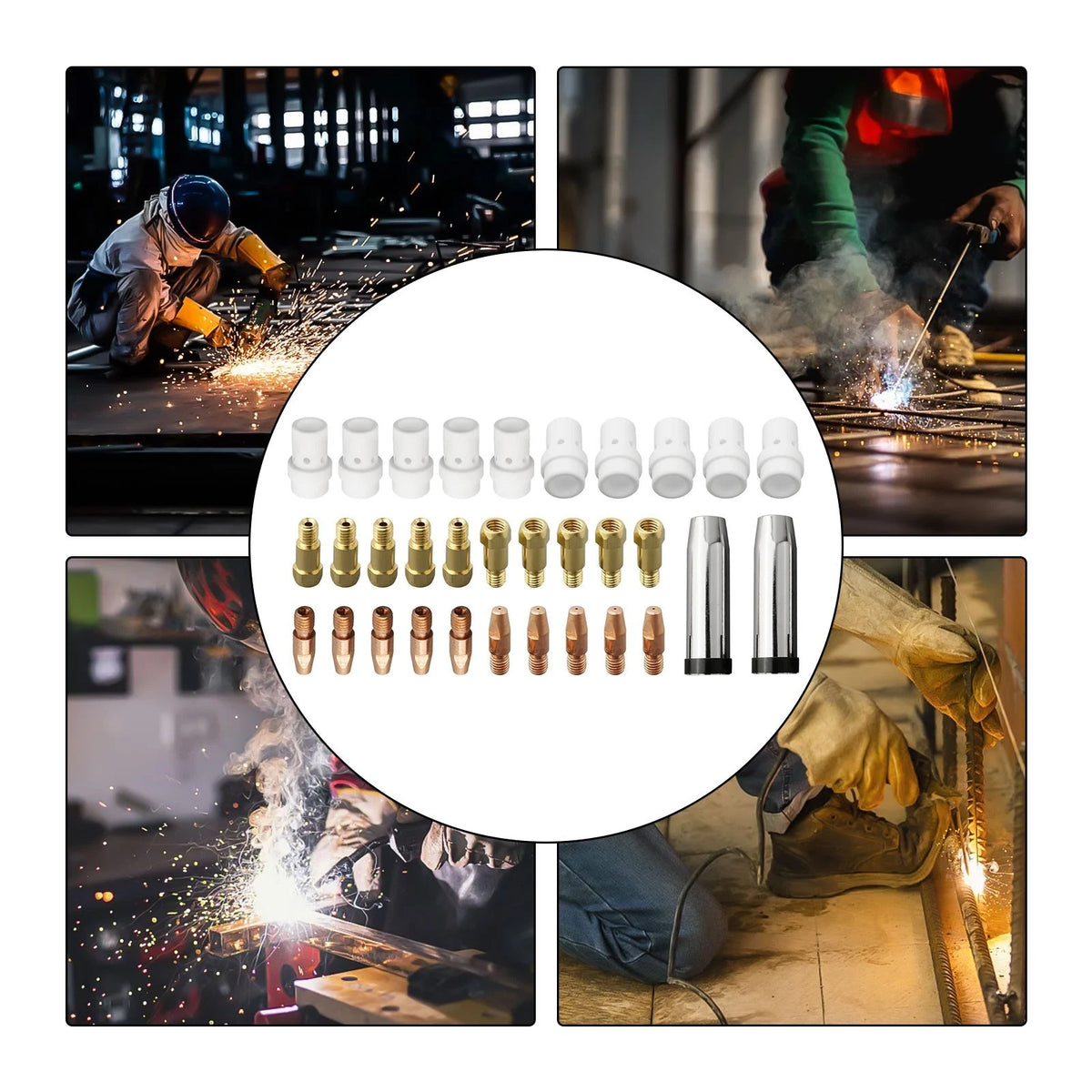 32pc M8 Gas Nozzle Tip 0.8mm for Binzel Nozzle Holder & Cups