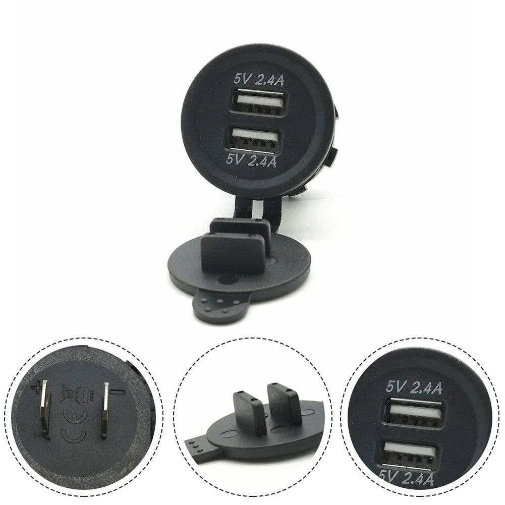Dual USB Socket for All 12-24V Vehicles (5V 2.4A)