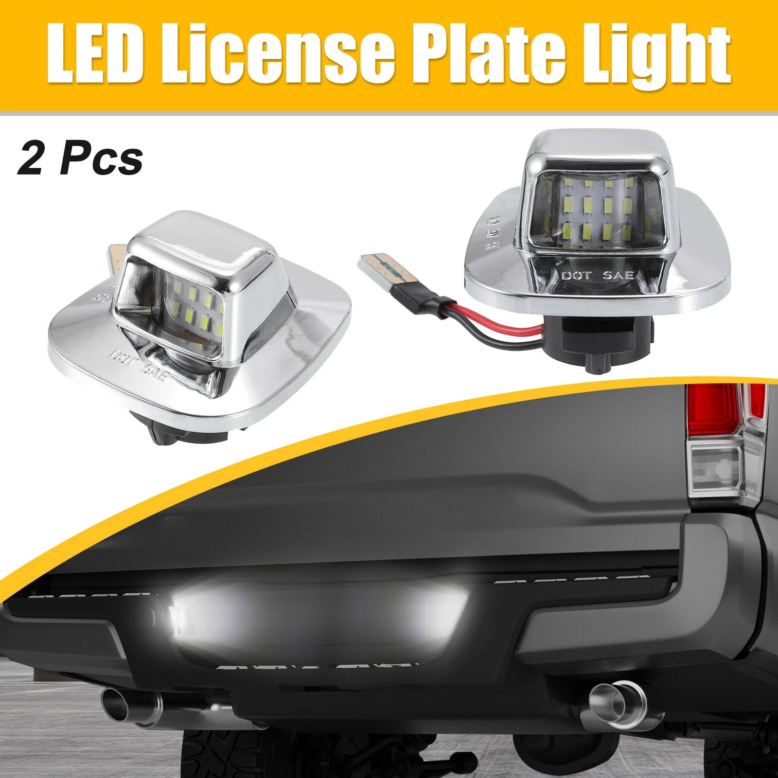 2pcs LED License Plate Light Lamp Replacement for Chevy C1500 C2500 (6000K) (1999–2006)