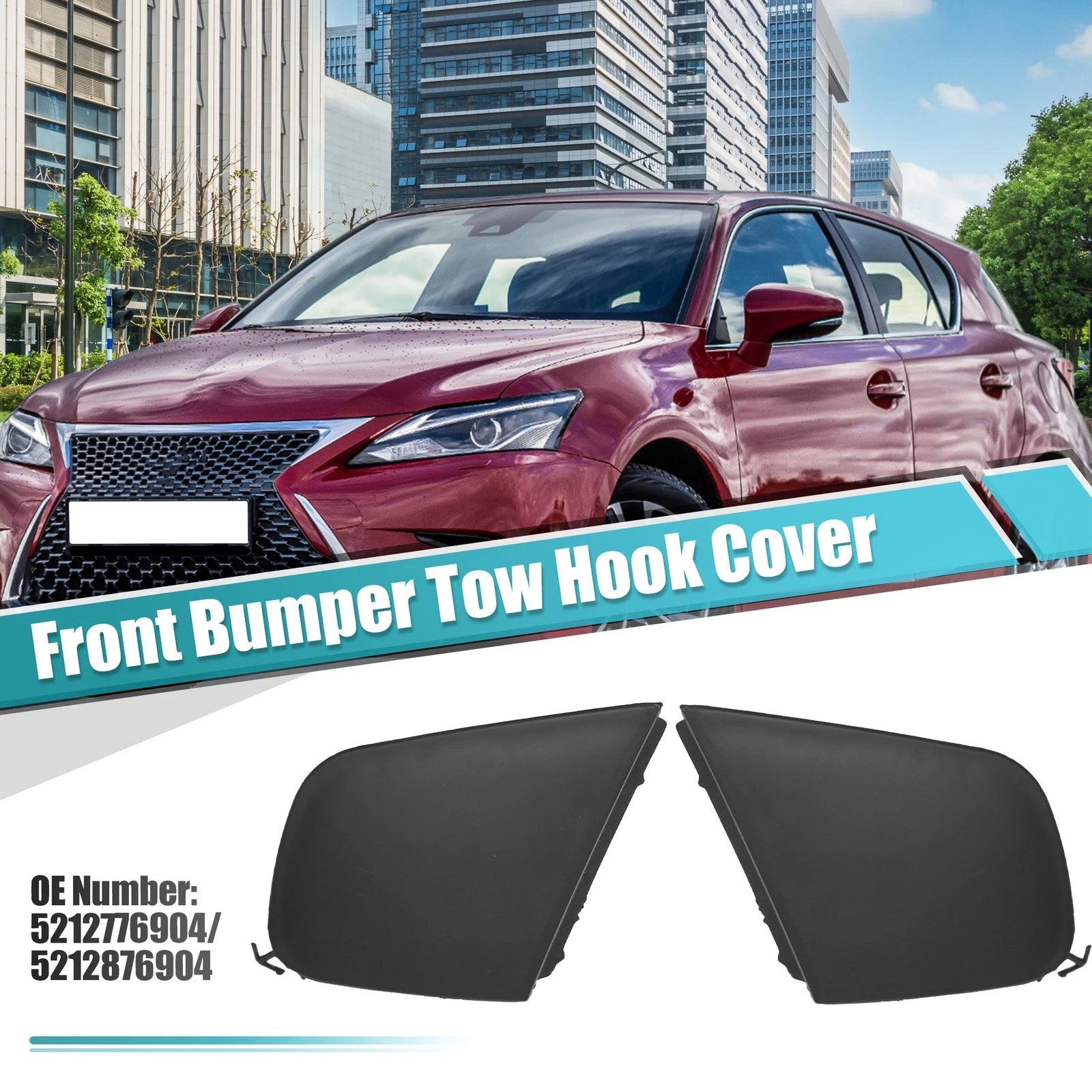 Bumper Tow Hook Covers Pair Front Left Right for Lexus CT200h (2011–2017)