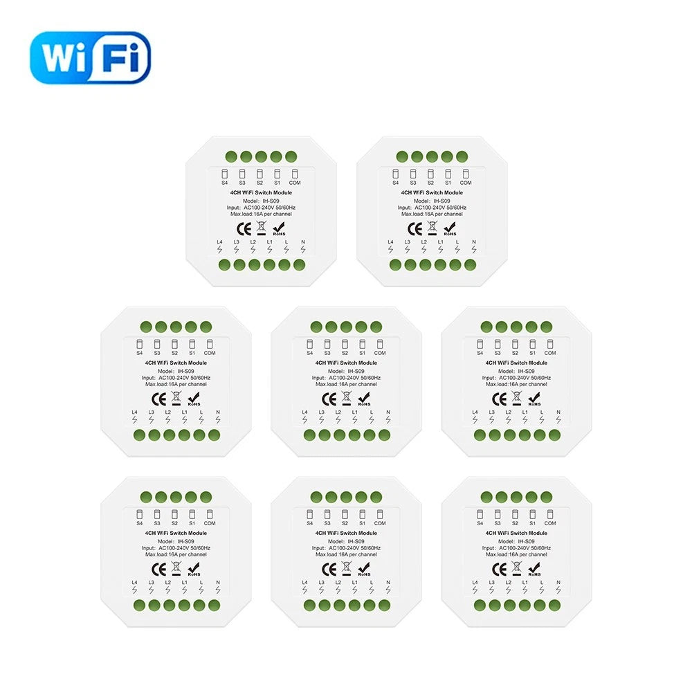 4 Channel Smart Relay Module with WiFi for Tuya AC100 240V