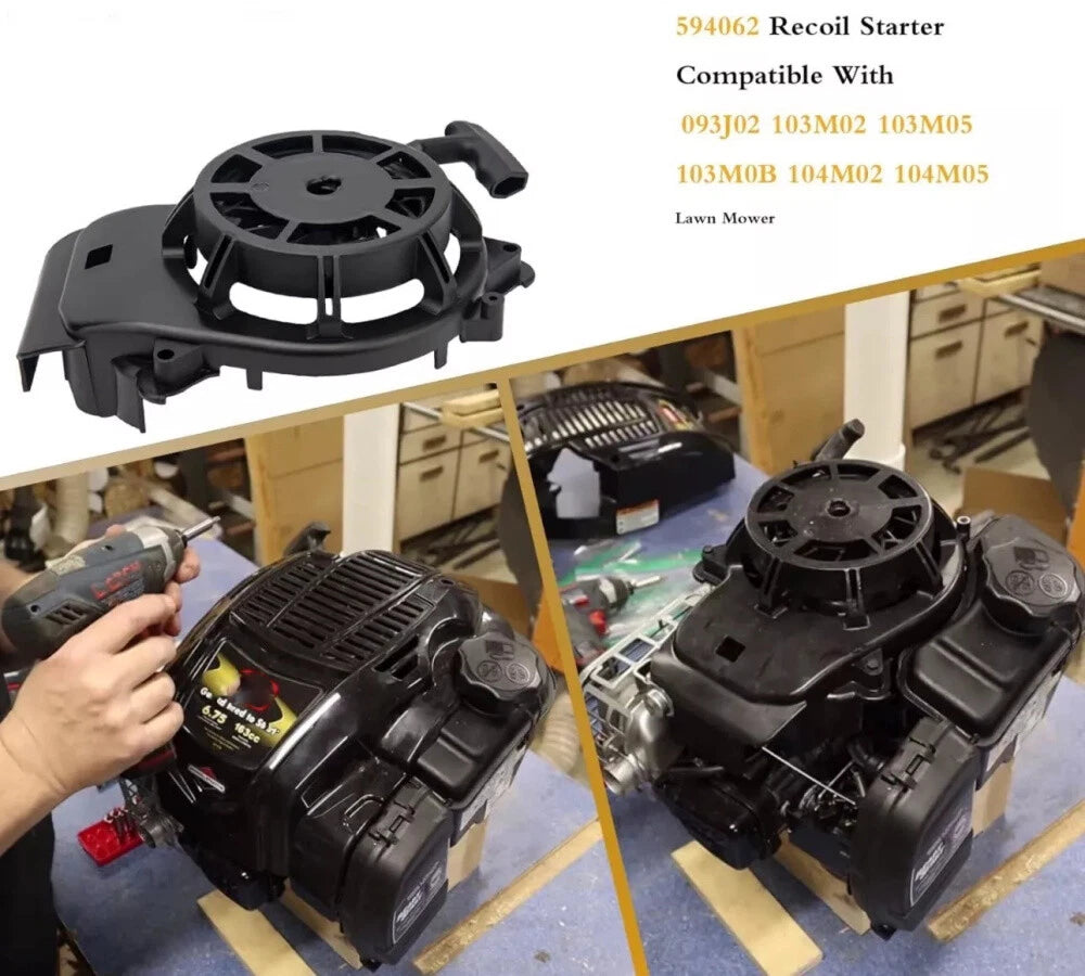 Replace Rewind Recoil Starter Fit for Briggsstratton 594062 093J02 103M02 103M05