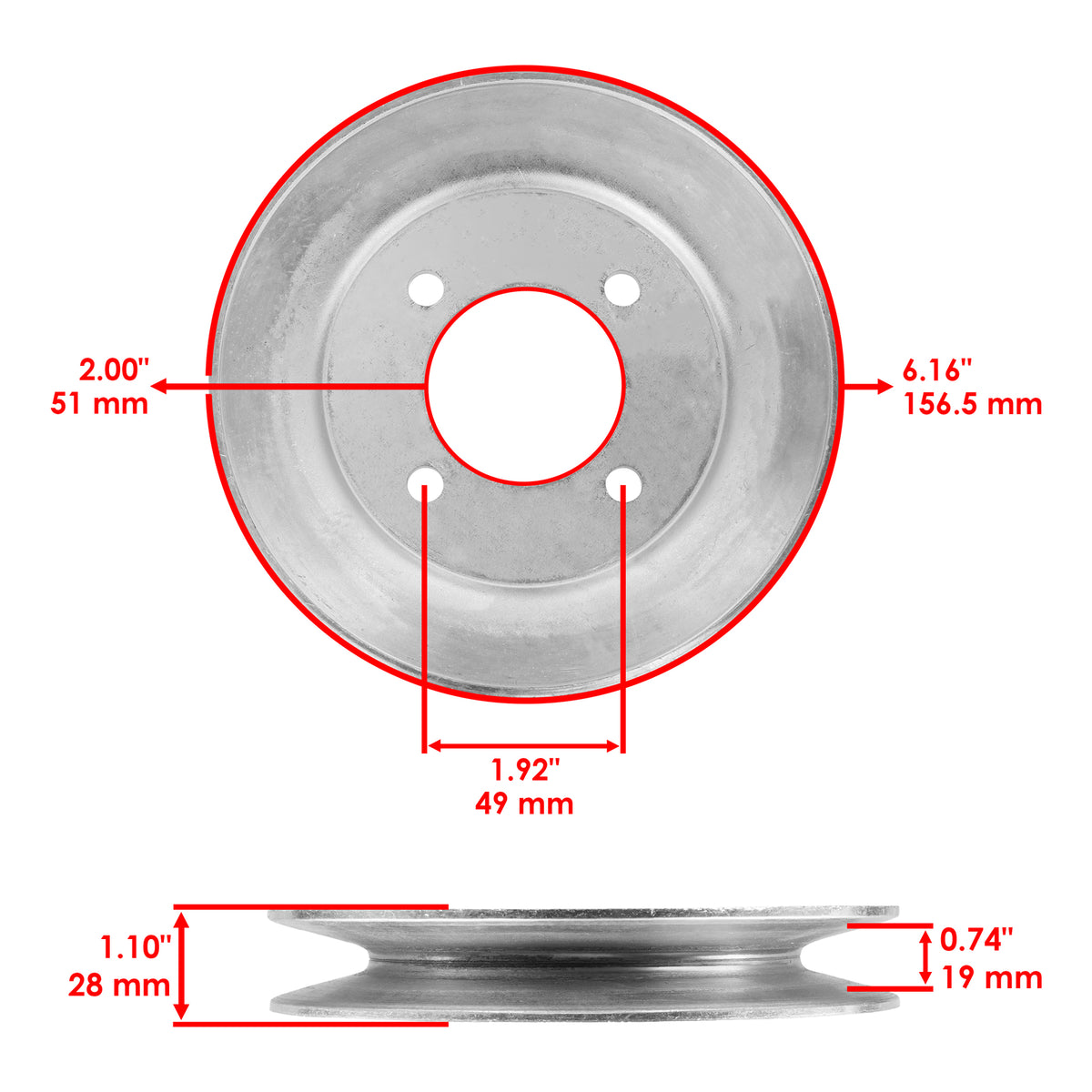 Deck Pulley 48 Inch Replacement for John Deere Z510 Z710 Z810 Z820 (2005–2008)