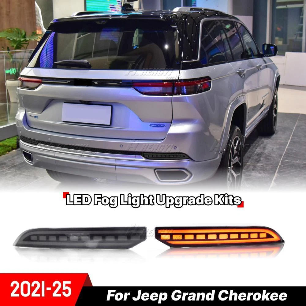 Smoked LED Rear Reflector Light Turn Signal Lamp for Jeep Grand Cherokee (2022–2024)
