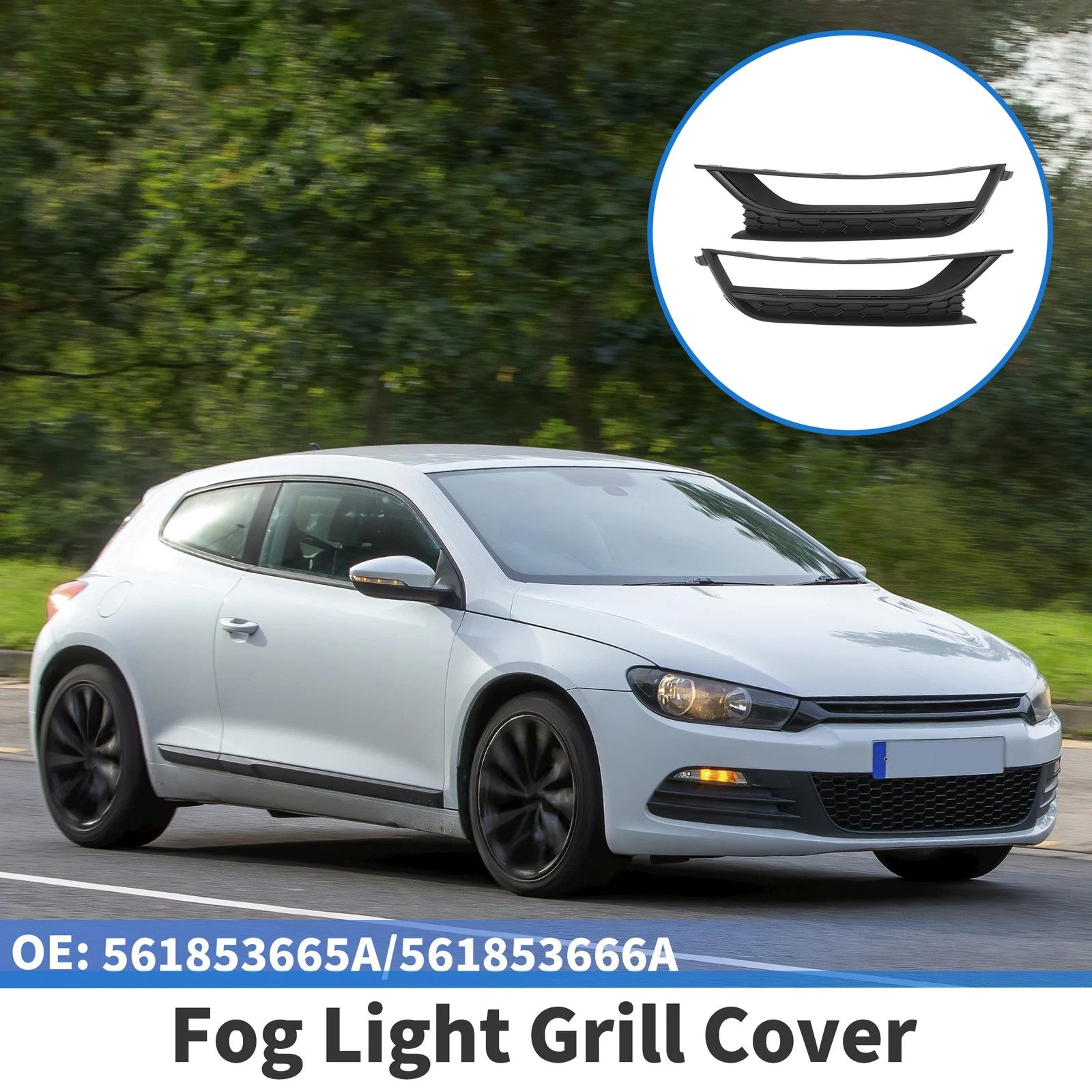 Front Fog Light Grill Pair Replacement for Volkswagen Passat (2006–2014)