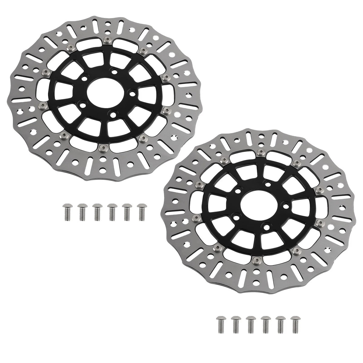 2X Black Front Rotor Disc for Harley-Davidson Road King (2008–2021) 299mm