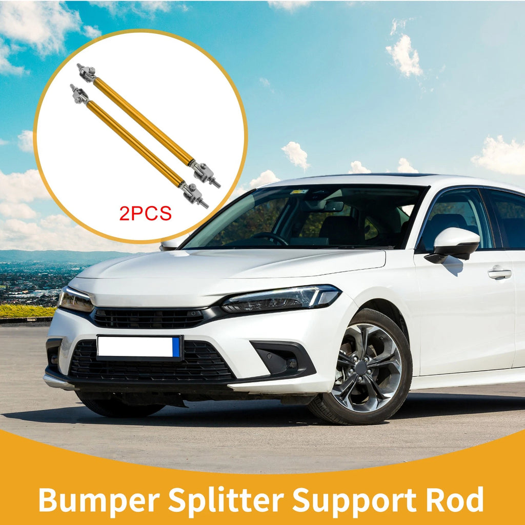 2X Adjustable Front Bumper Lip Splitter Strut Rod Tie for Universal Fit