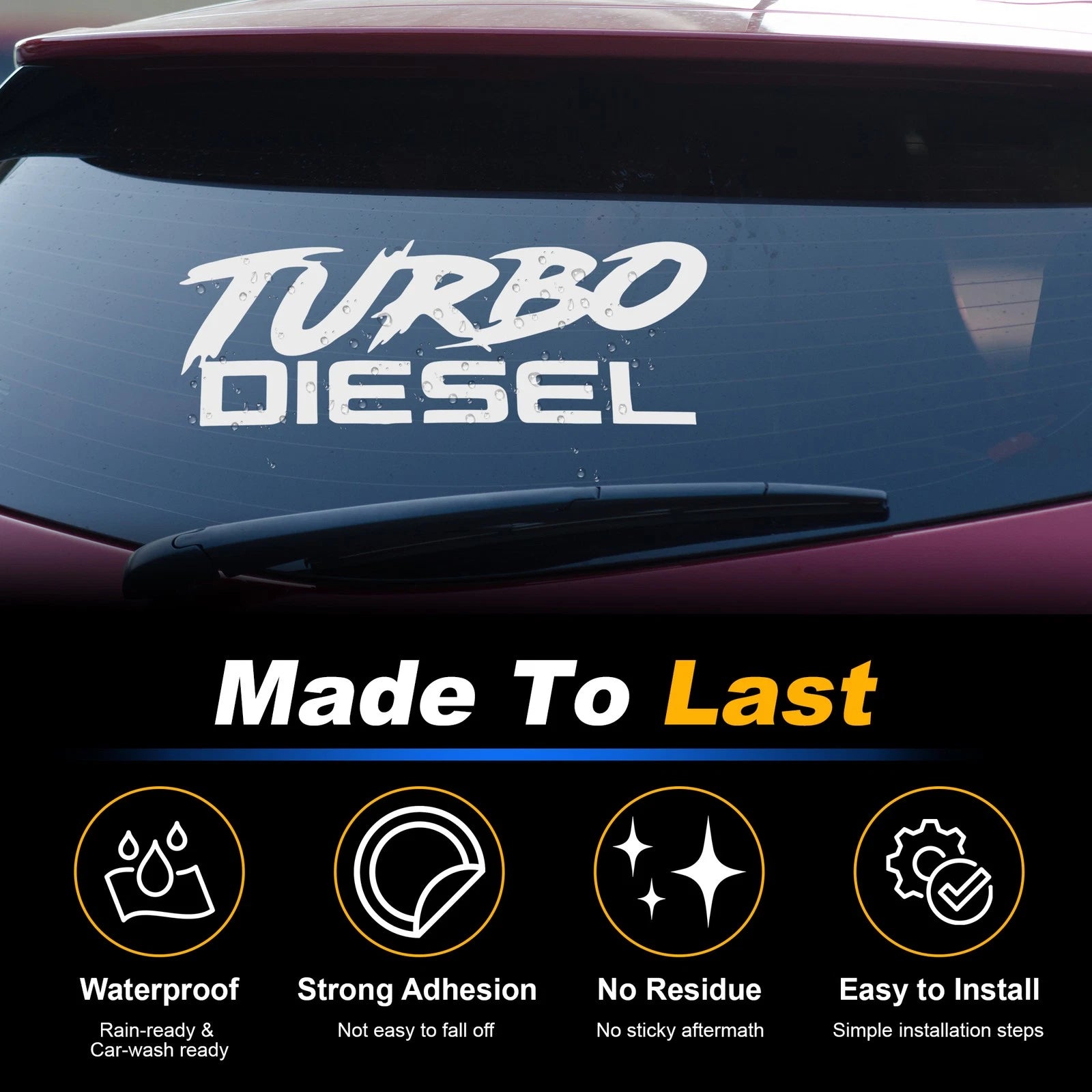 Reflective Bumper Decal for Turbo Diesel (Personalized)