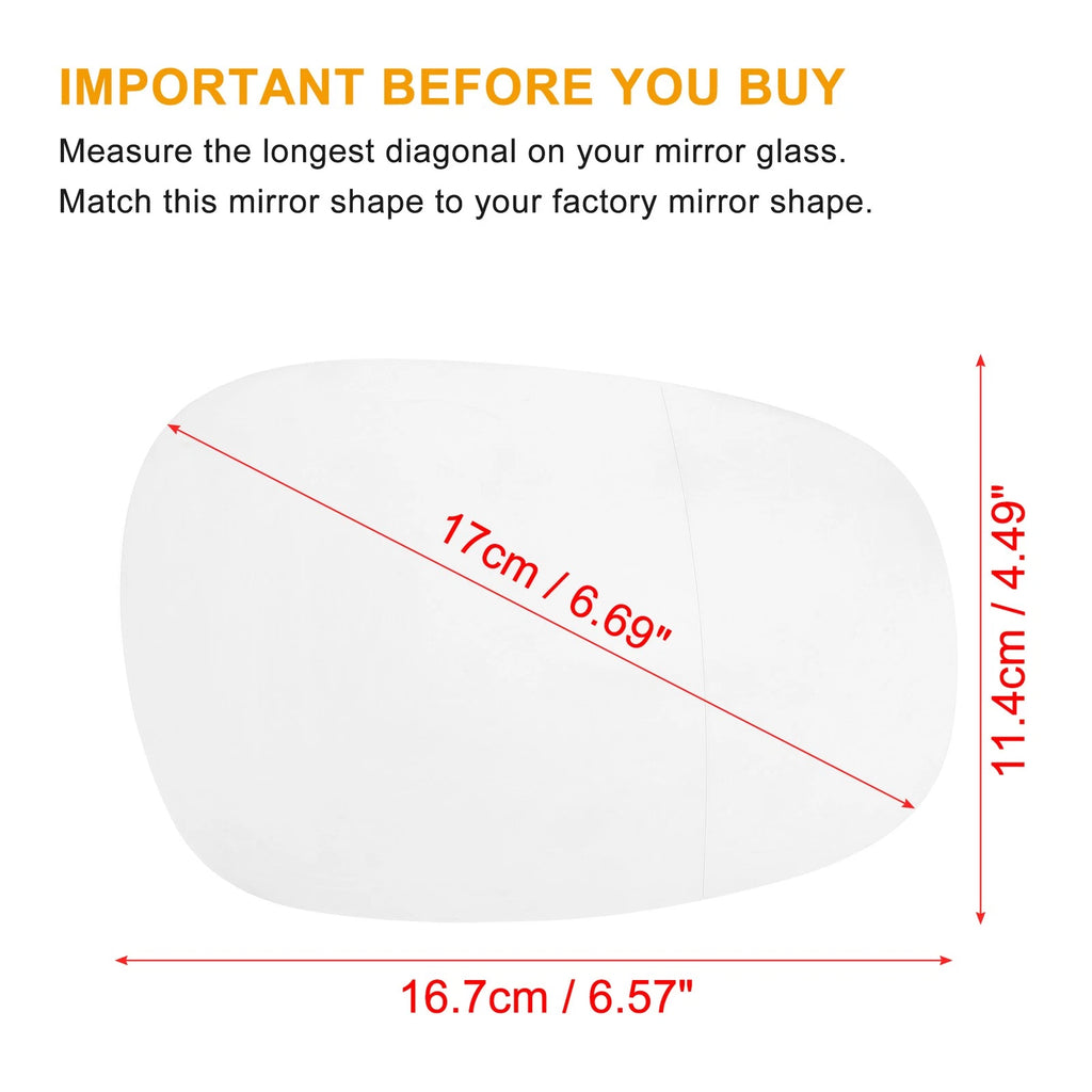 Heated Right Mirror Glass Replacement for BMW 325i 135i (2013–2018)