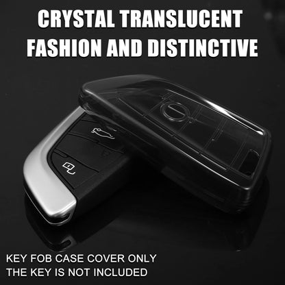TPU Key Fob Remote Cover for BMW 1 2 3 5 6 Series Translucent Black (2012–2024)