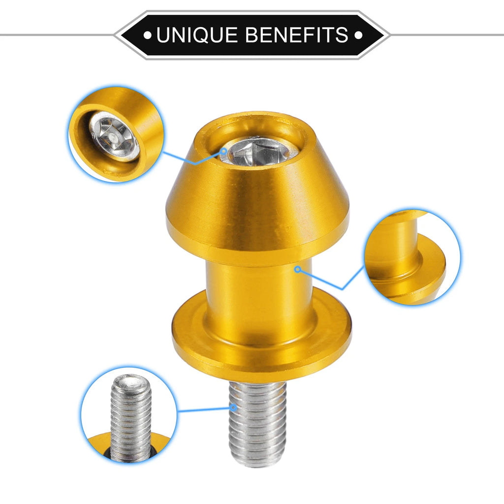 Motorbike Swingarm Spools 8mm CNC Replacement Pair for Goldwing (2001–2017)