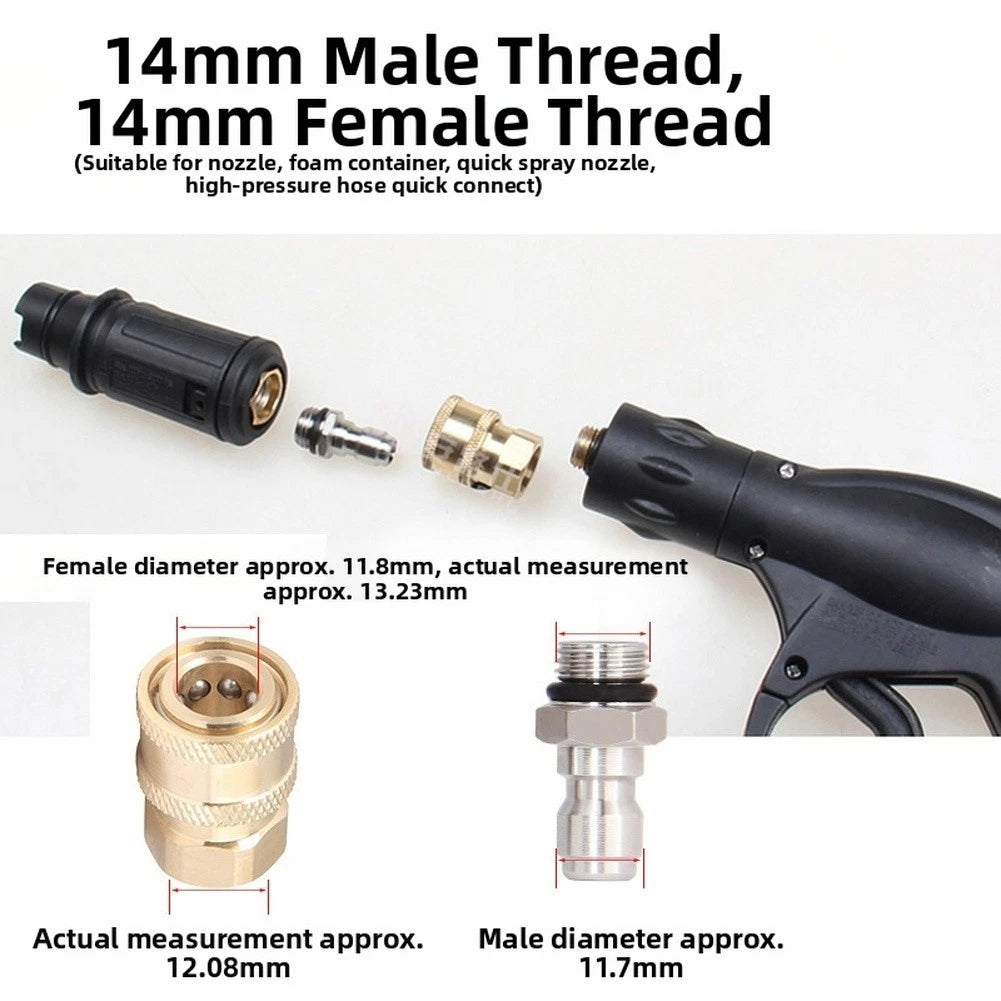 Foam Tool Adapter M14x15 Quick Connect Brass Fitting for Pressure Washer
