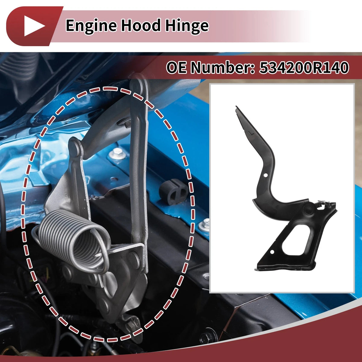 Hood Hinge for Toyota RAV4 (2020) Left Side, 1 Piece