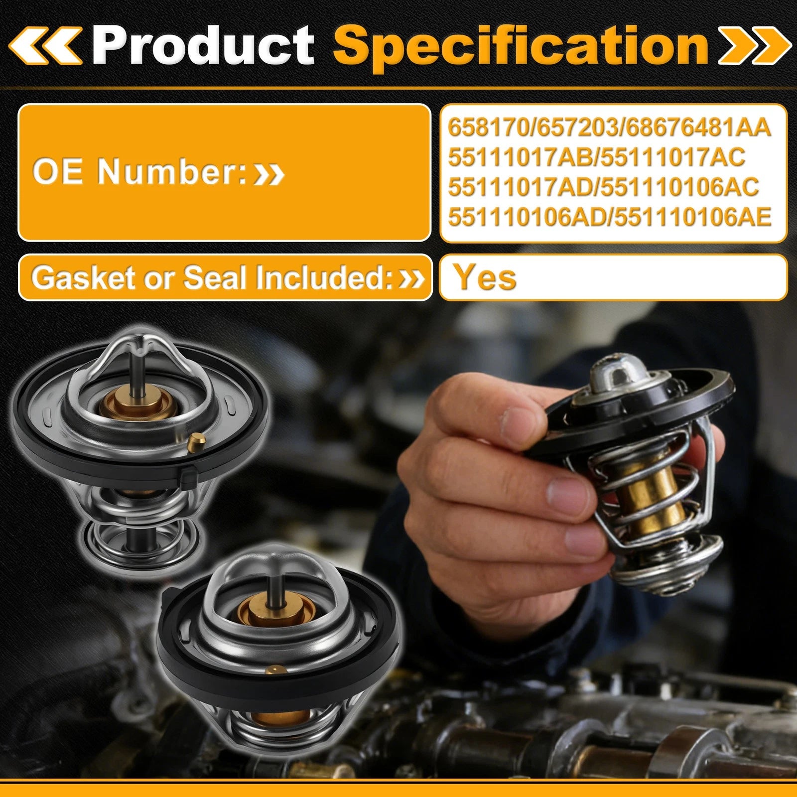 Engine Coolant Thermostat 658170 for Chrysler 200 (2011–2014)