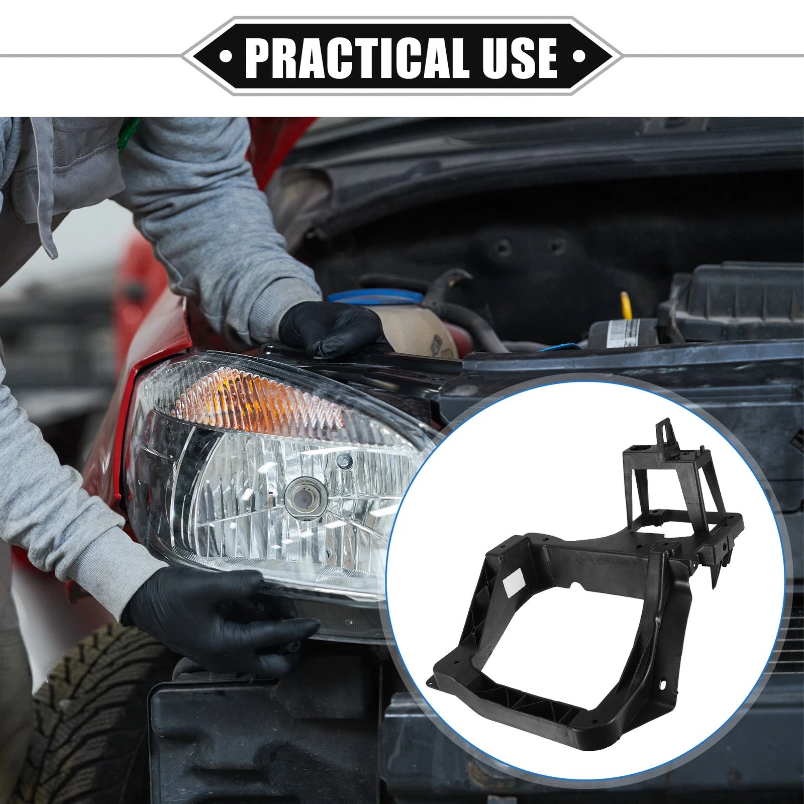 Left Headlight Bracket for Jeep Cherokee (2014–2018) Plastic Black