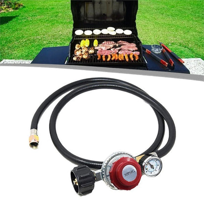 Adjustable 4FT Regulator for Propane Grills with Pressure Gauge