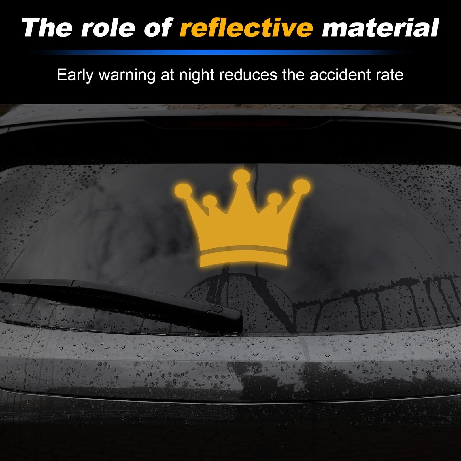 Reflective Bumper Decal for - Yellow Crown Style